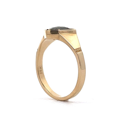 1.06 Grey Shield Cut Diamond Engagement Ring in 14k Yellow Gold