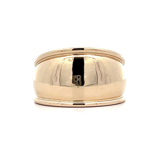 Rounded Wide Right Hand Ring in 14k Yellow Gold