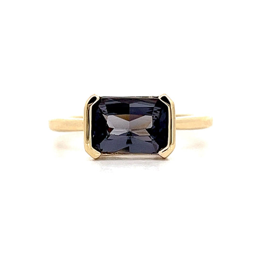 1.90 Emerald Cut Spinel Engagement Ring in Yellow Gold