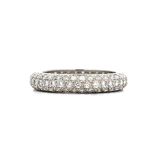 Cartier Pave Diamond Eternity Stacking Ring in Platinum