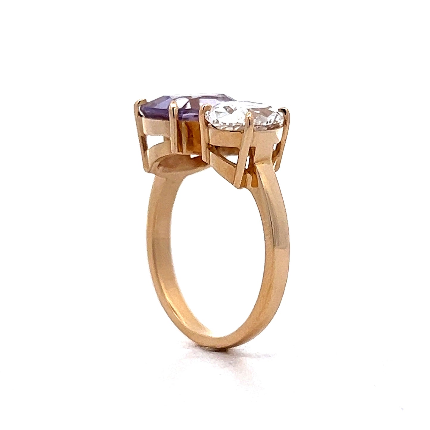 Spinel & Diamond Toi Et Moi Ring in 14k Yellow Gold