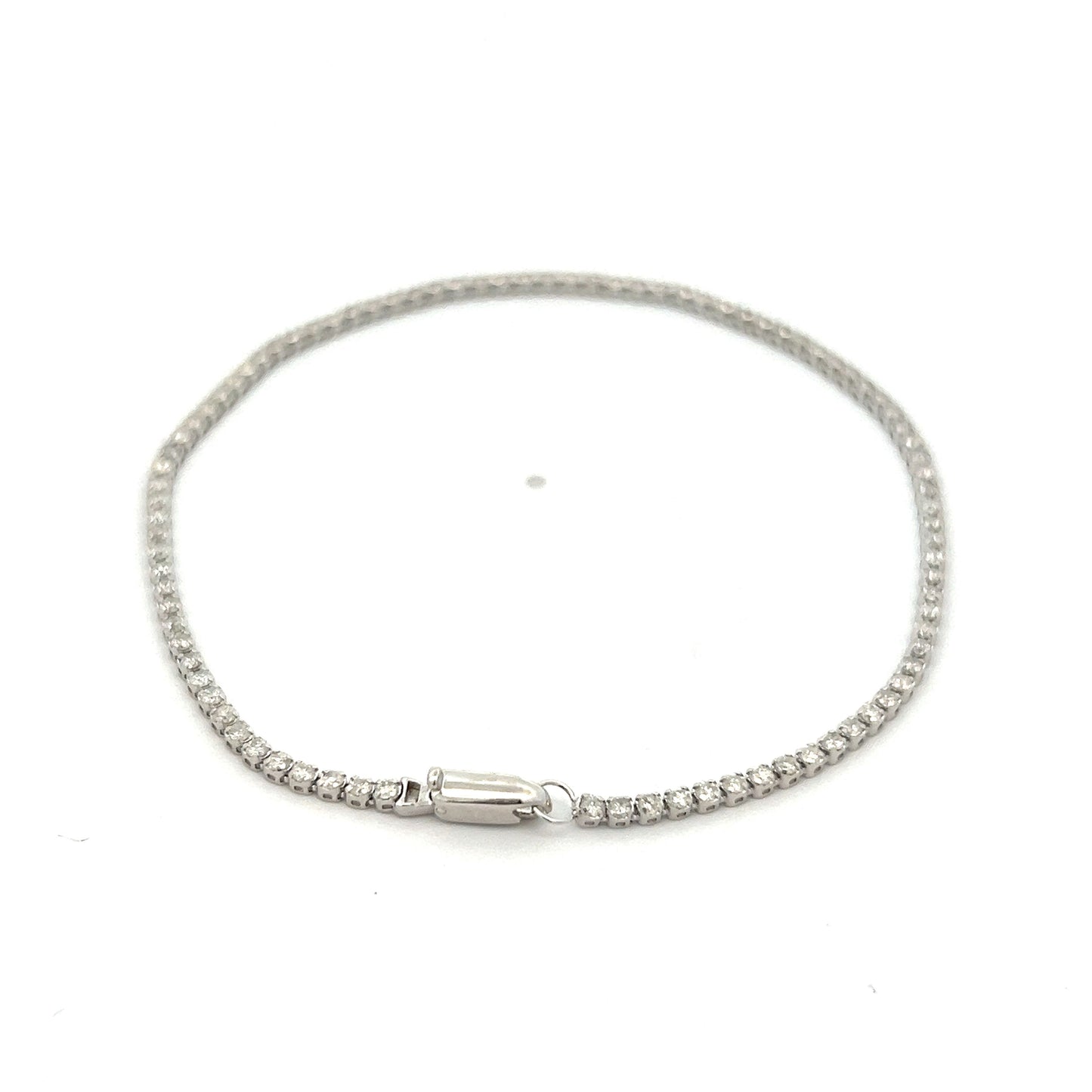 1.00 Round Brilliant Diamond Bracelet in 14k White Gold