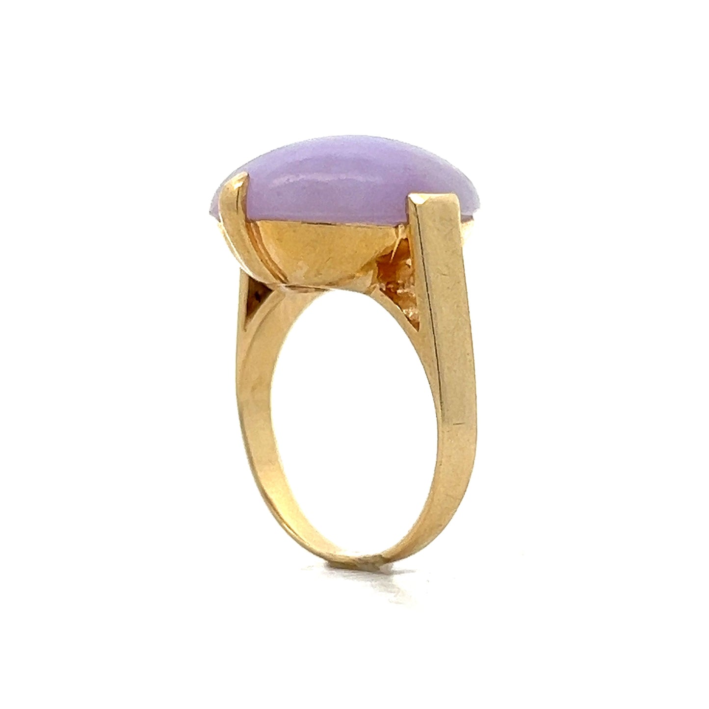 10.00 Cabochon Lavender Jadeite in 14k Yellow Gold