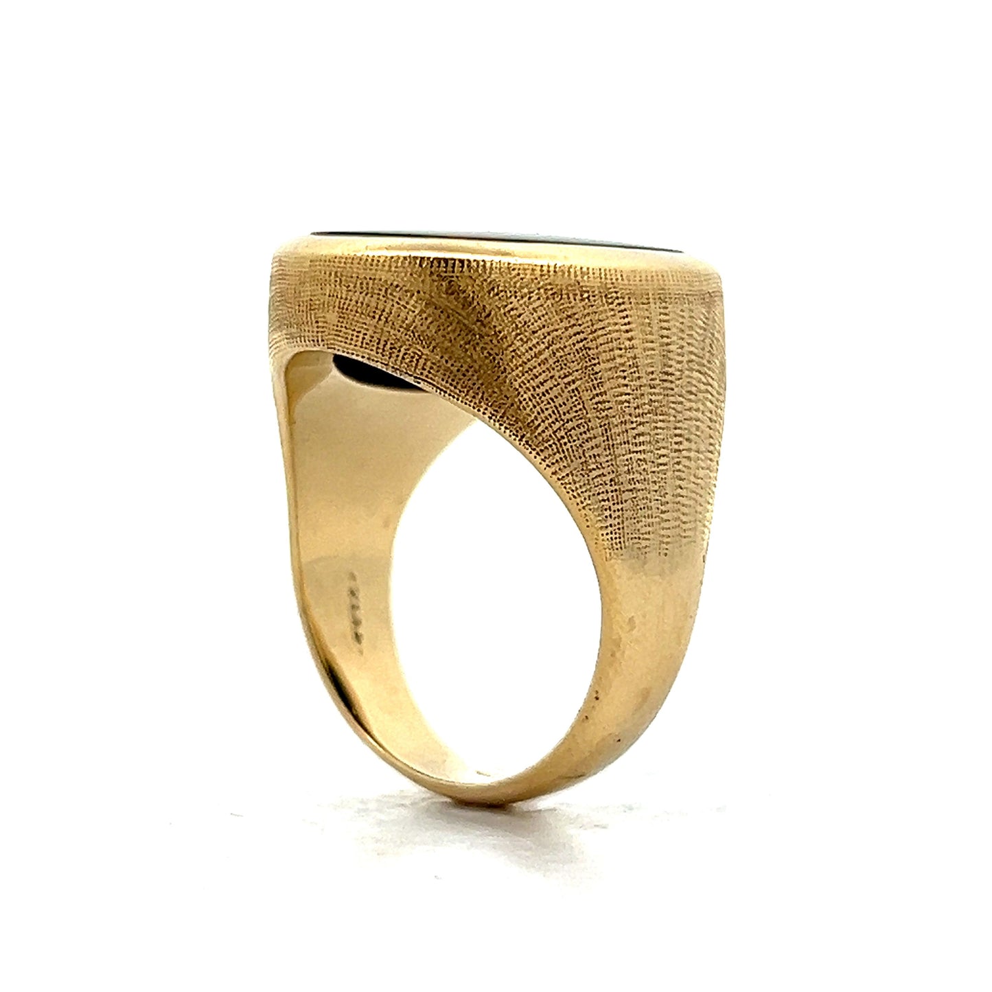 6.41 Men's Cabochon Bloodstone Ring in 14k Yellow Gold