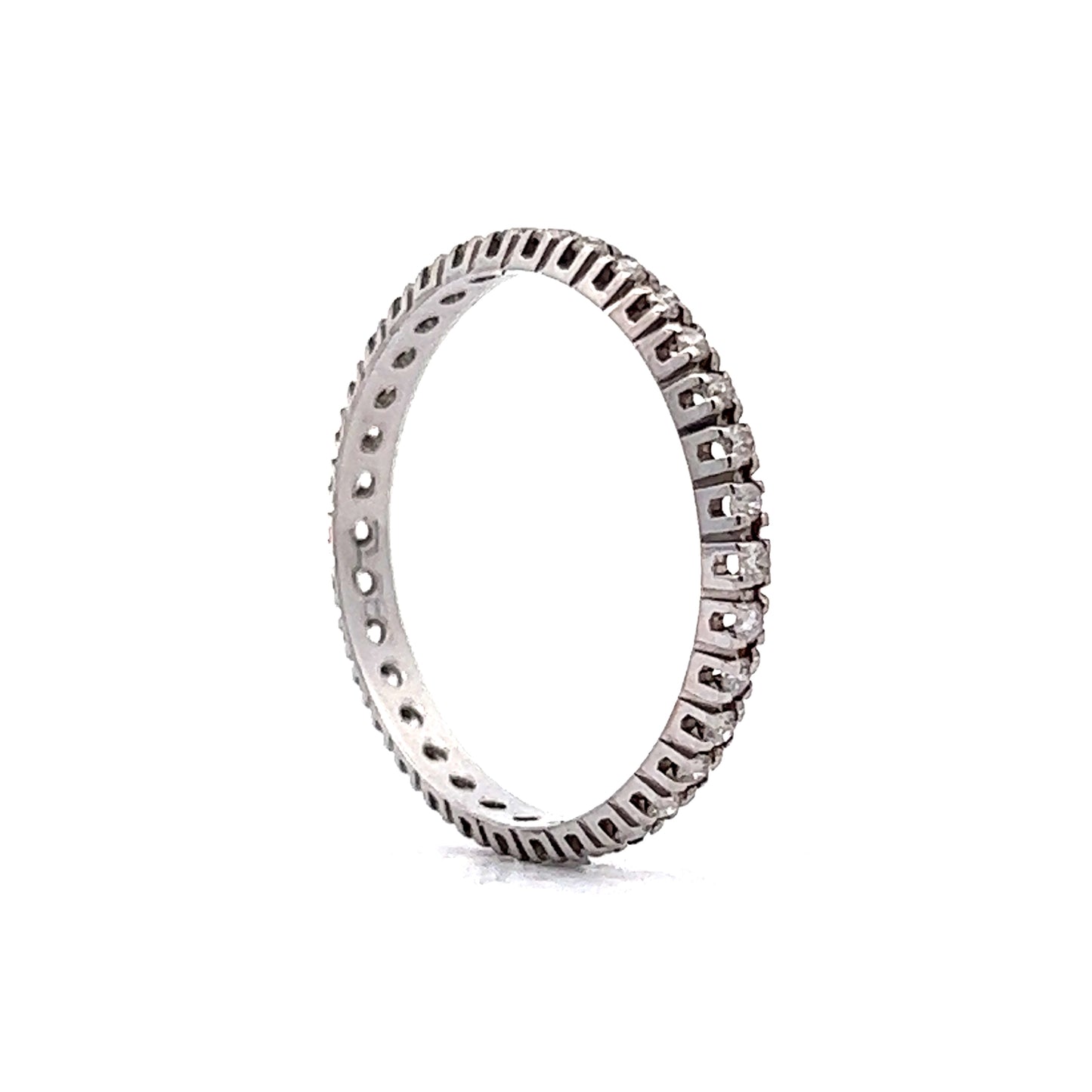 Eternity Wedding Band Modern .34 Round Brilliant Cut Diamonds in 18k White Gold