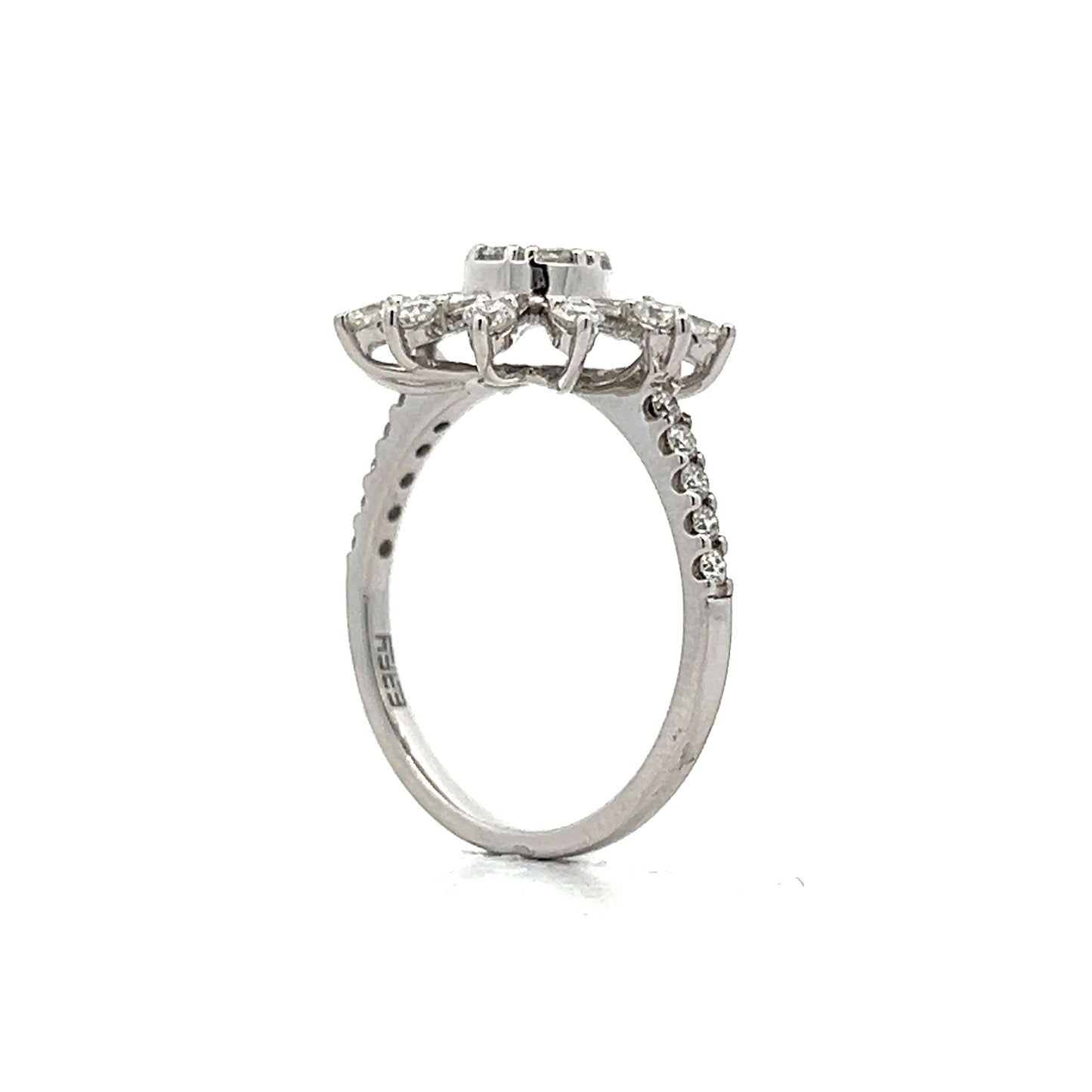 .47 Diamond Sunburst Cocktail Ring in 14k White Gold
