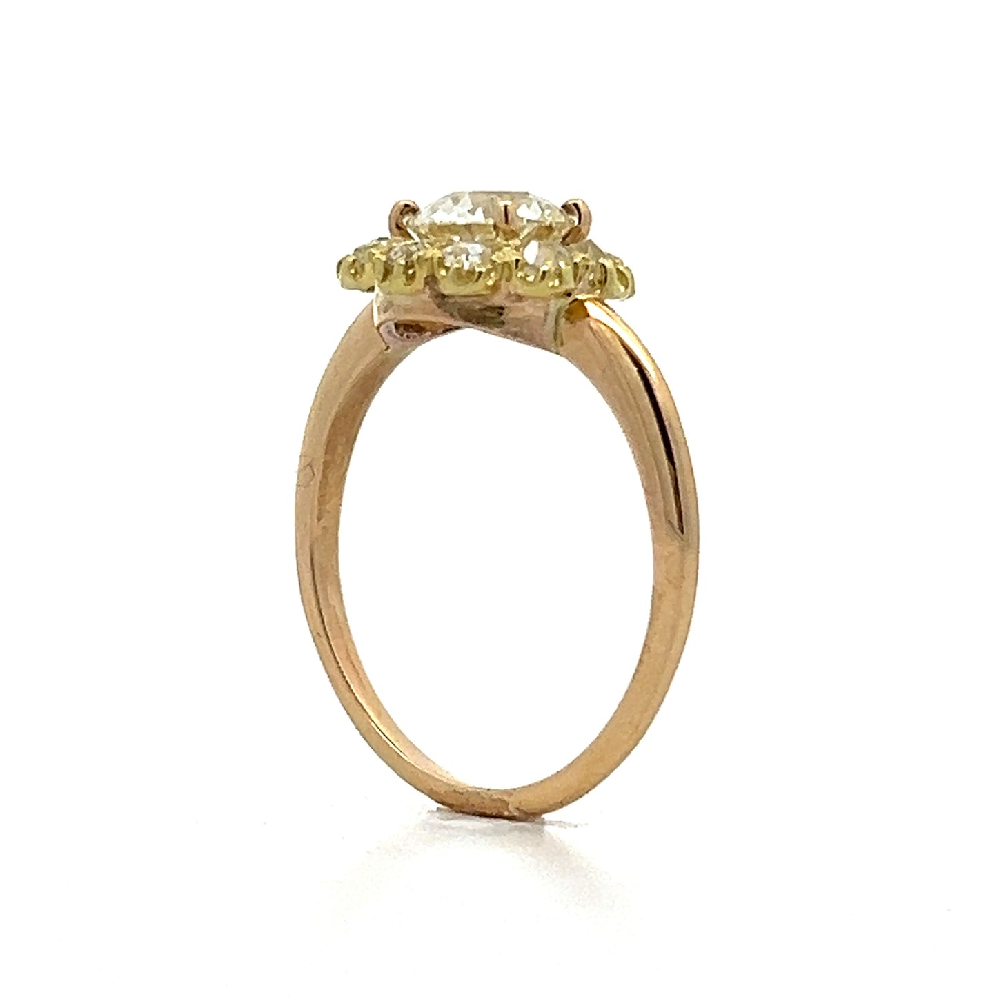 1.00 Halo European Diamond Engagement Ring in 14k