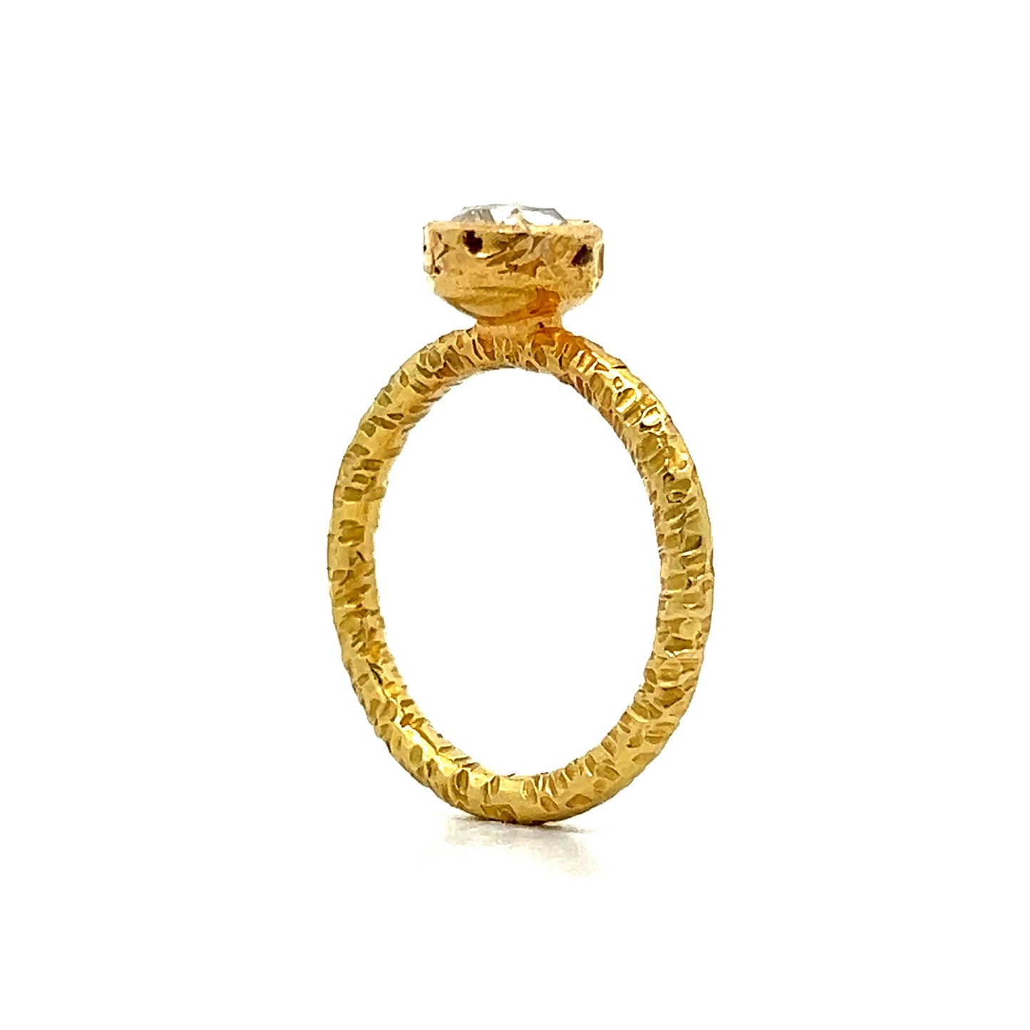 .48 Oval Rose Cut Diamond Stacking Ring in 24k
