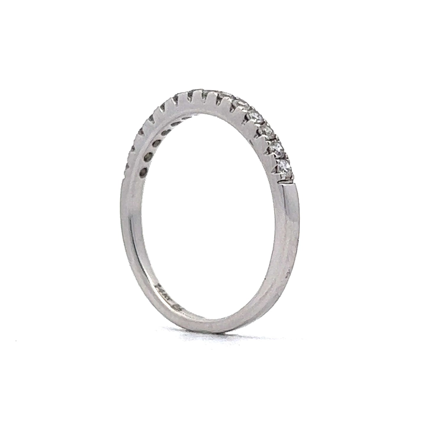 Prong Set Diamond Wedding Band in 14k White Gold
