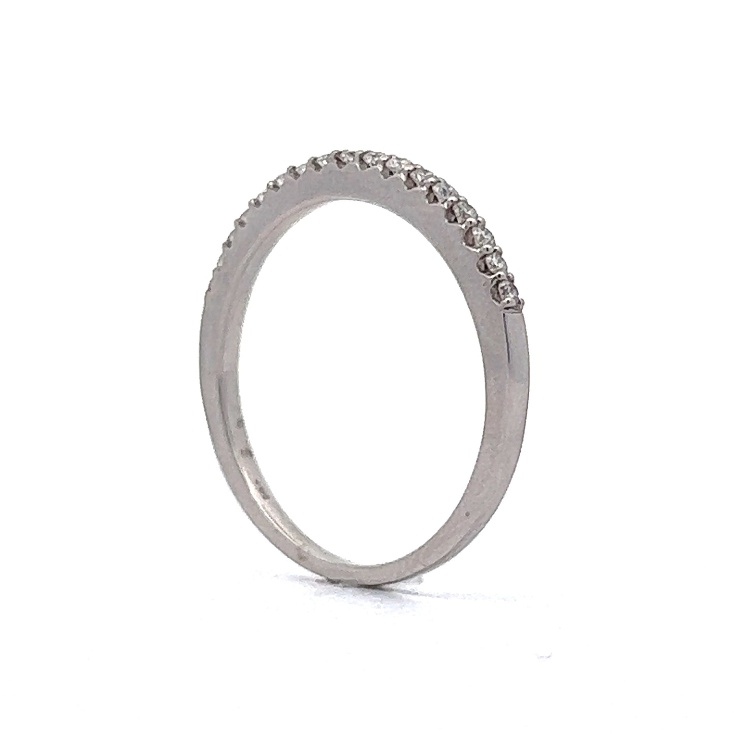 Wedding Band Modern .25 Round Brilliant Cut Diamond in 14k White Gold