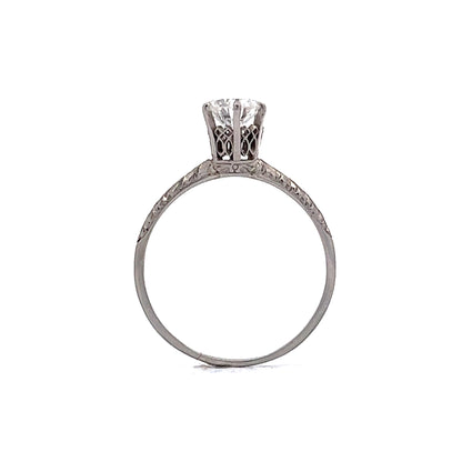 .54 Art Deco Diamond Solitaire Engagement Ring in Platinum