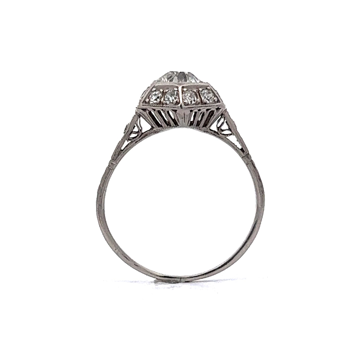 .88 Vintage Art Deco Diamond Engagement Ring in Platinum