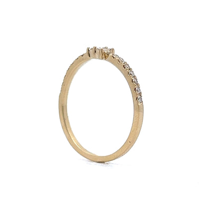 Baguette & Round Brilliant Diamond Stacking Band in 14k Yellow Gold