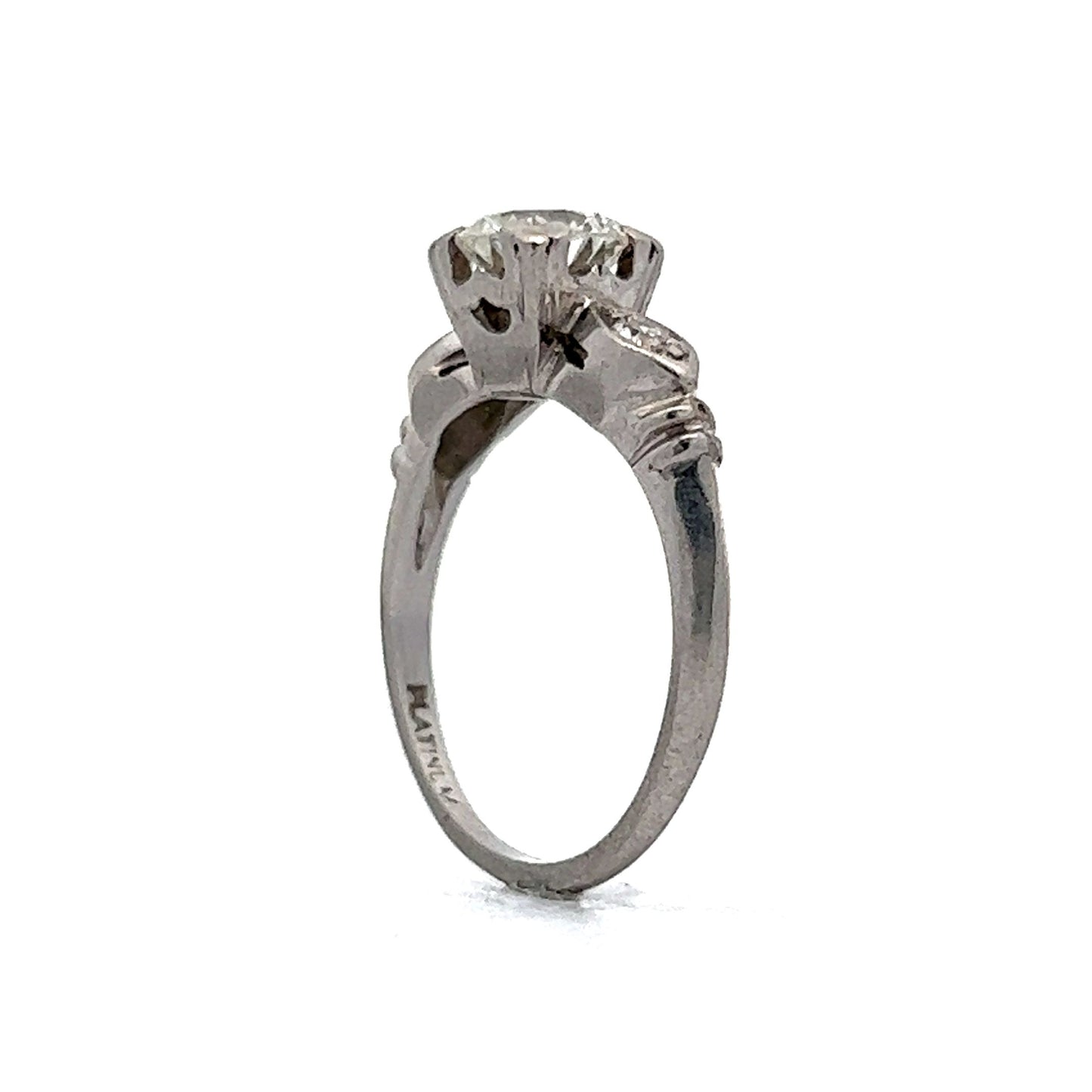 Vintage Three Stone Diamond Engagement Ring in Platinum