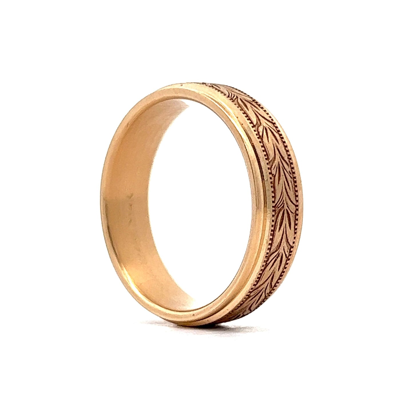 Benchmark Men's Wheat Pattern Wedding Band in 14k Yellow Gold