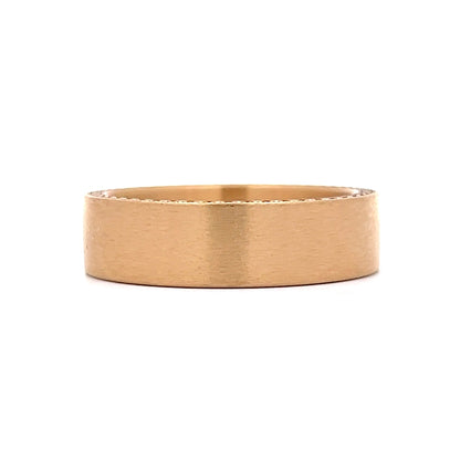Men's Wide Brushed Finish Wedding Band in 14k Yellow Gold