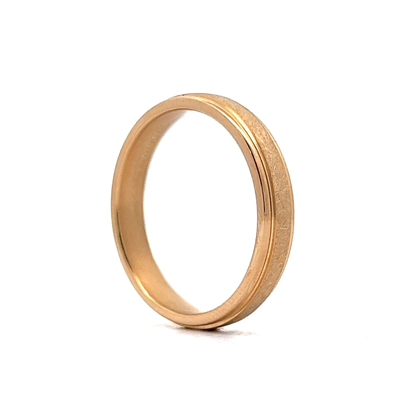 Benchmark Men's Ice Finish Wedding Band in 14k Yellow Gold