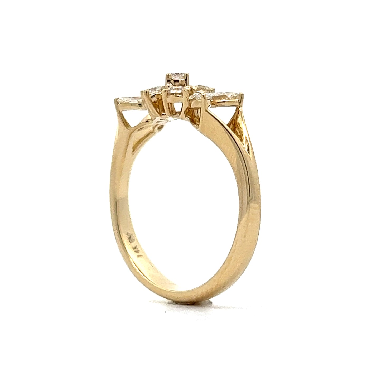 .49 Marquise Diamond Cluster Ring in 14k Yellow Gold