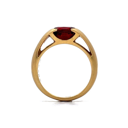 .95 Oval Garnet Stacking Ring in 18k Yellow Gold