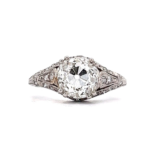 1.74 Art Deco Diamond Engagement Ring in Platinum