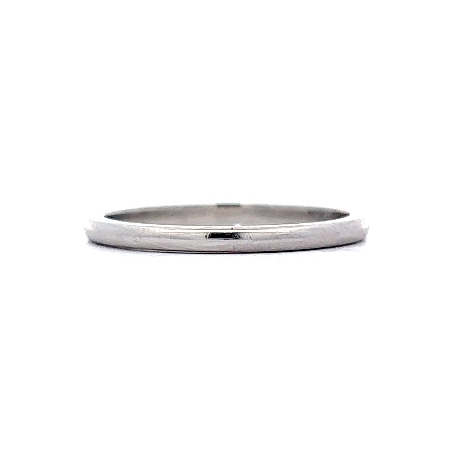 Thin Rounded Wedding Band in Platinum