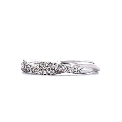 Twisted Pave Diamond Band in 18k White Gold