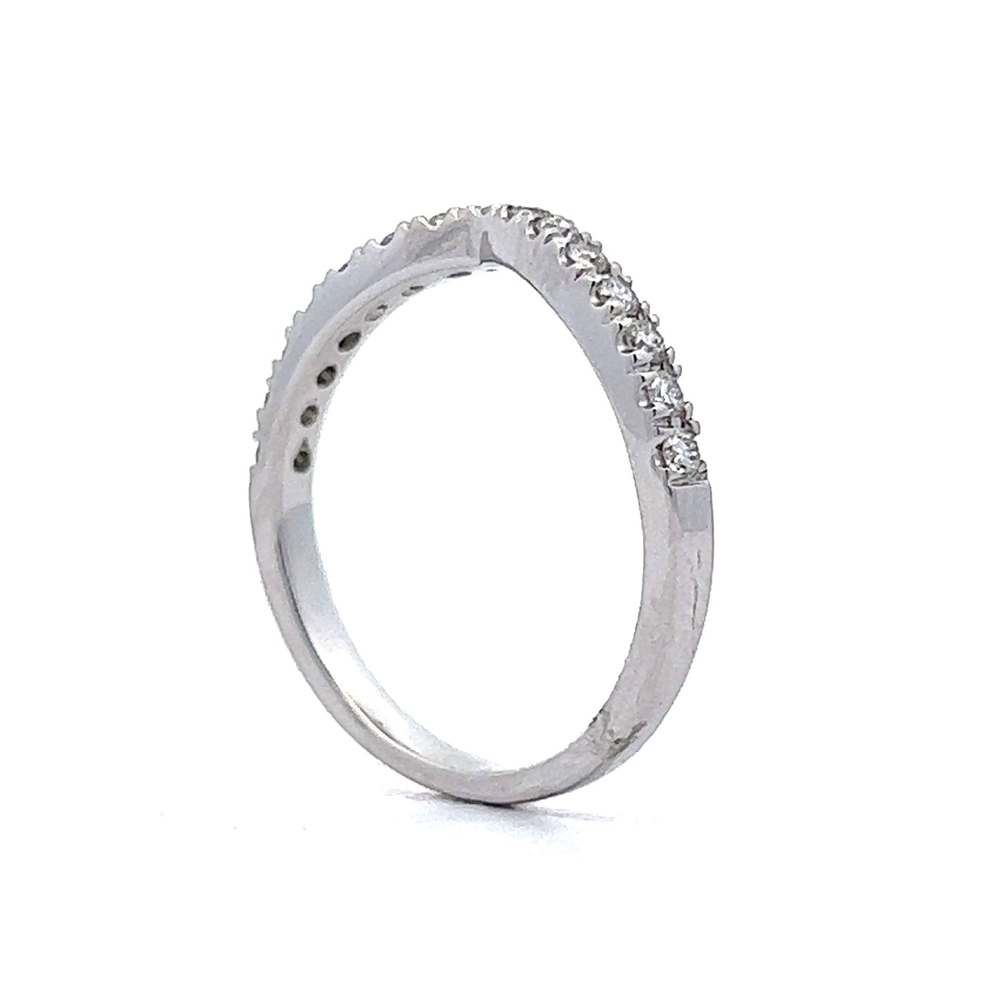 .30 Contoured Diamond Wedding Band in 14k White Gold