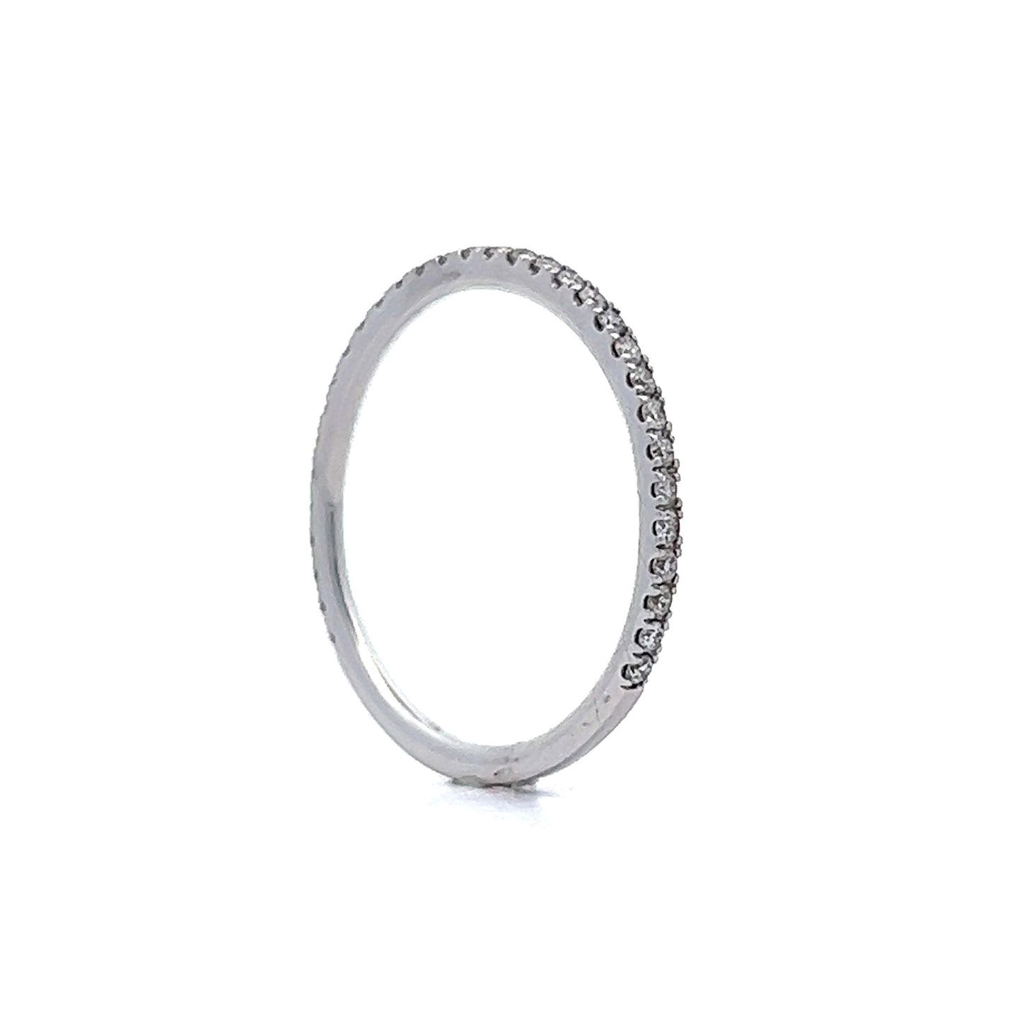 Slim Diamond Wedding Band in 14k White Gold