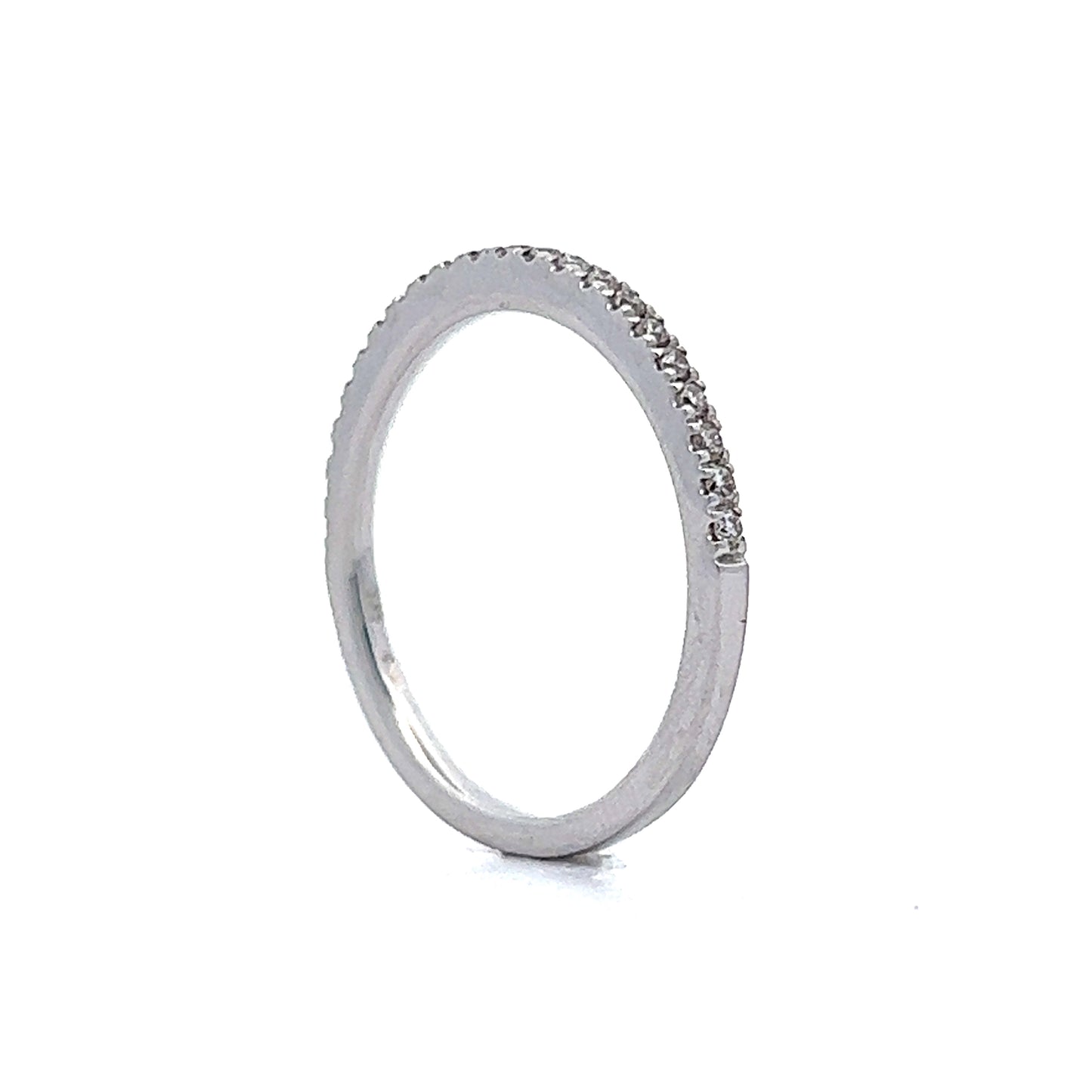Thin Round Brilliant Diamond Wedding Band in 14k