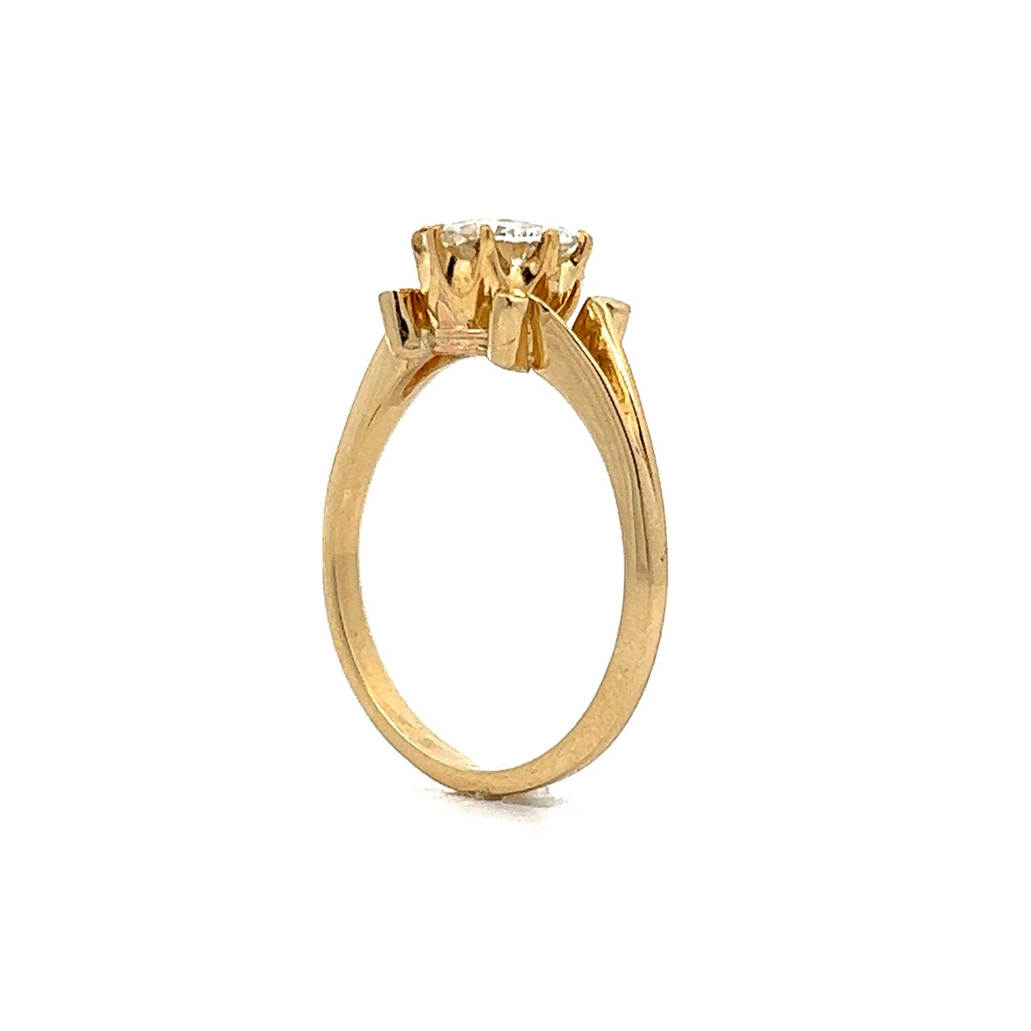Old European Diamond Engagement Ring in 18k Yellow Gold