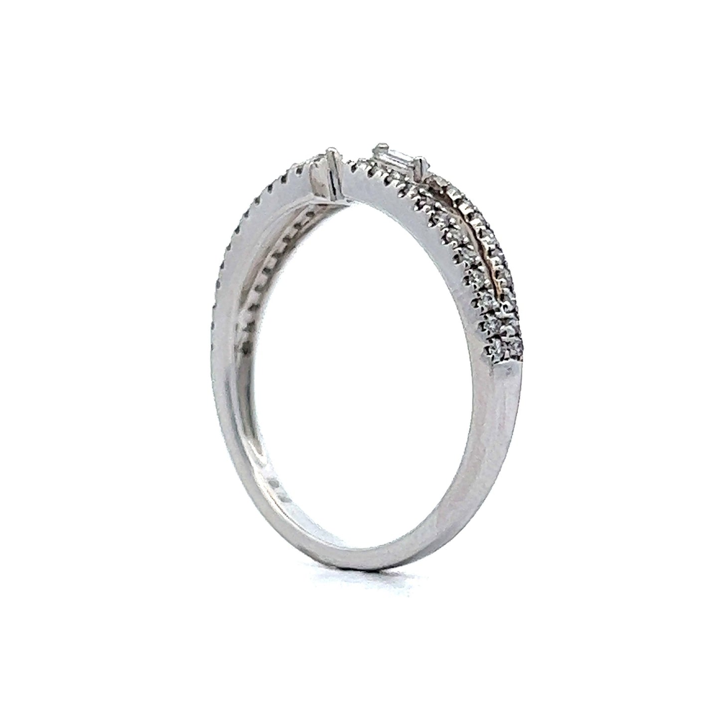 .28 Diamond Open Wedding Band in 18k White Gold