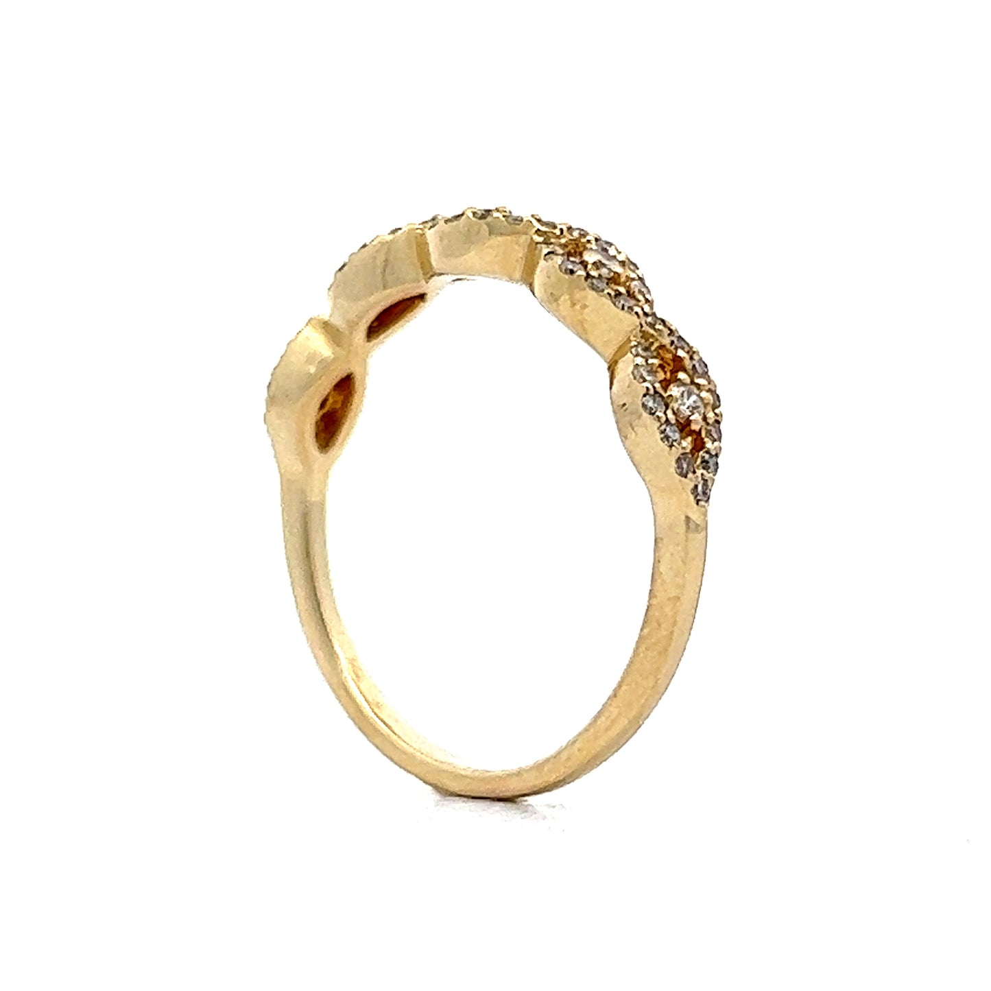 Twisted Diamond Wedding Ring in 14k Yellow Gold