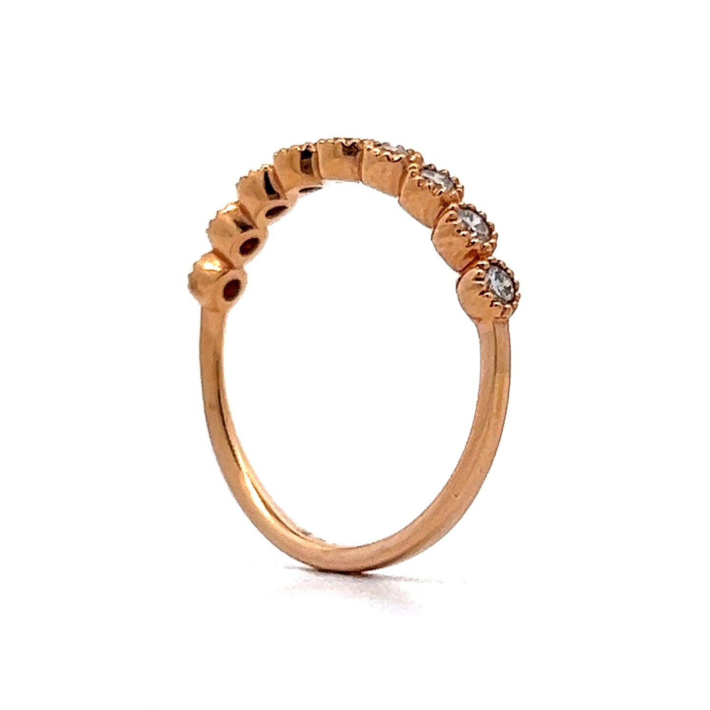 .27 Bezel Diamond Wedding Band in 18k Rose Gold