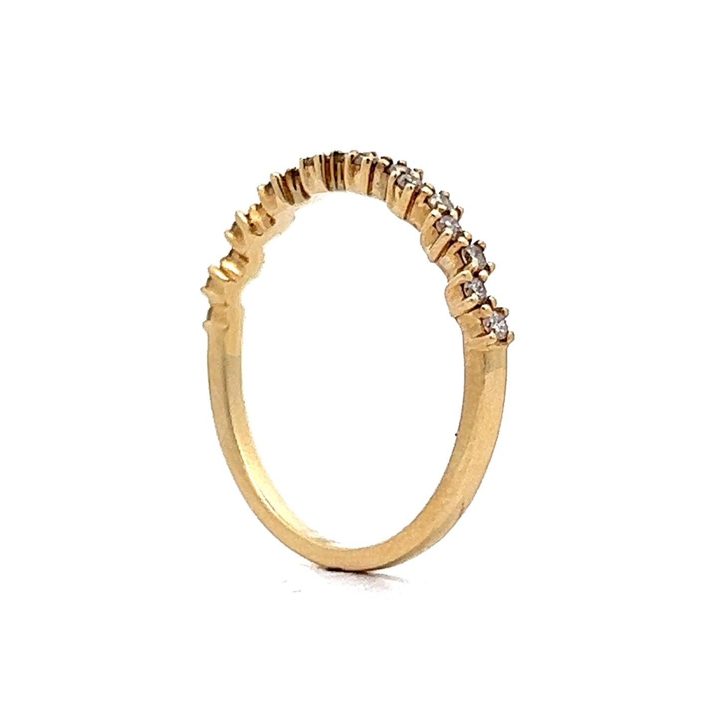 .22 Staggered Round Diamond Wedding Band in 14k Yellow Gold