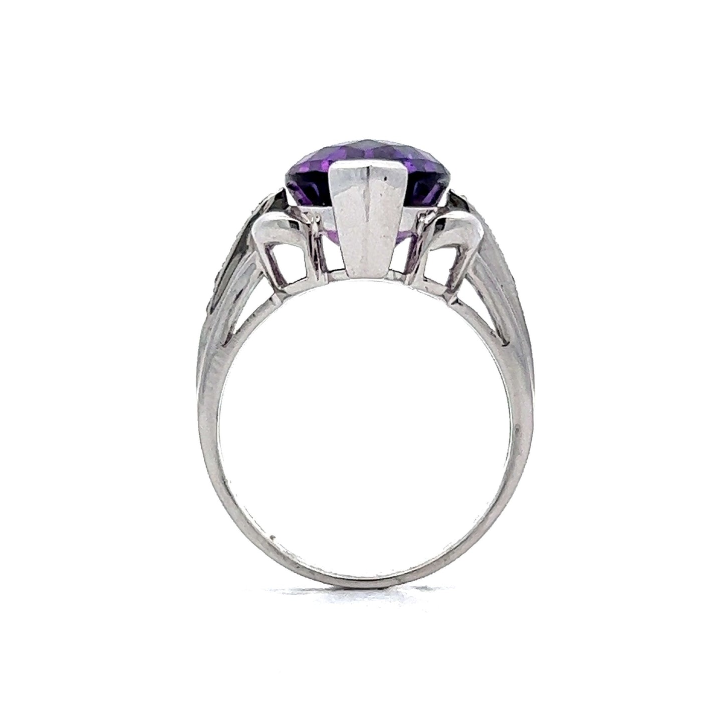 5.09 Marquise Cut Amethyst Cocktail Ring in 14k White Gold