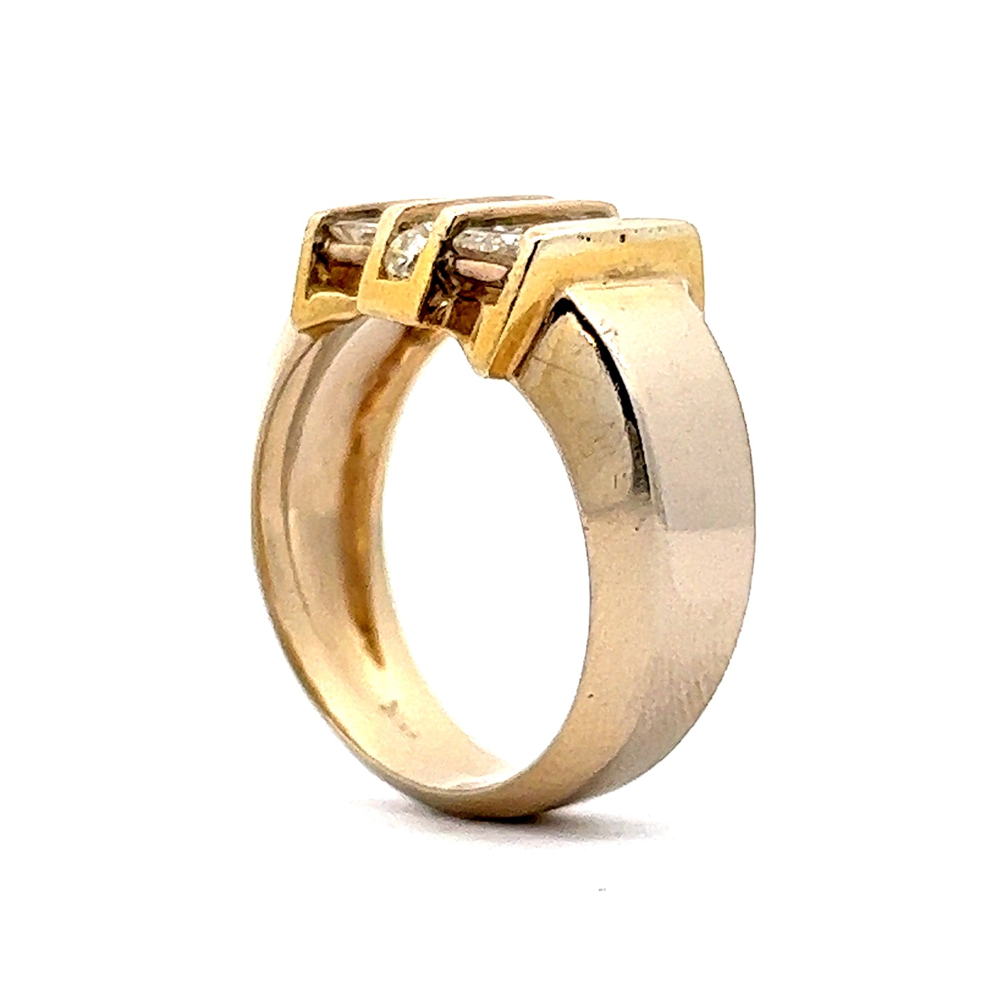 1.56 Princess Cut Diamond Right Hand Ring in 18k Yellow Gold