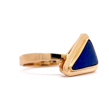 Bezel Set Lapis Lazuli Cocktail Ring in 14k Yellow Gold