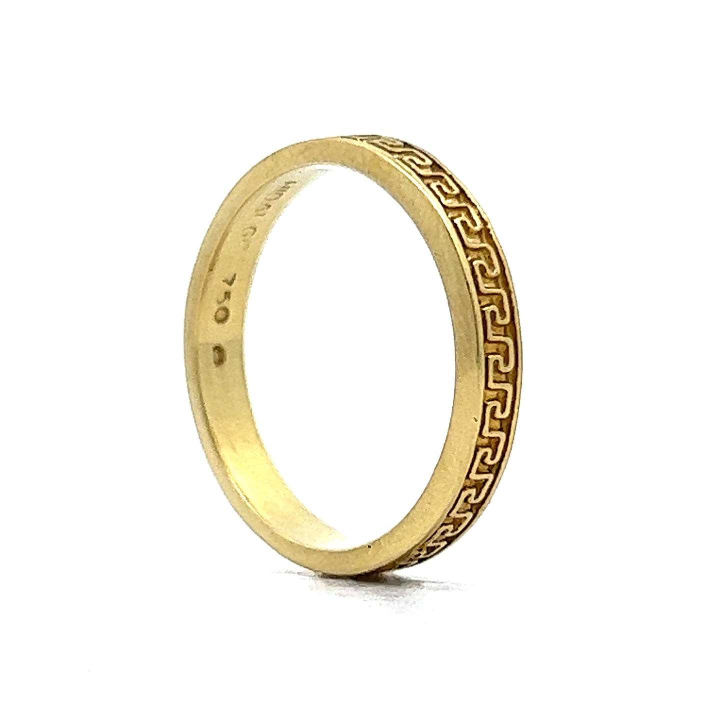 Hidalgo Greek Key Pattern Band in 18k Yellow Gold