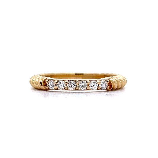 .12 Round Brilliant Diamond Stacking Band in 10k Yellow Gold