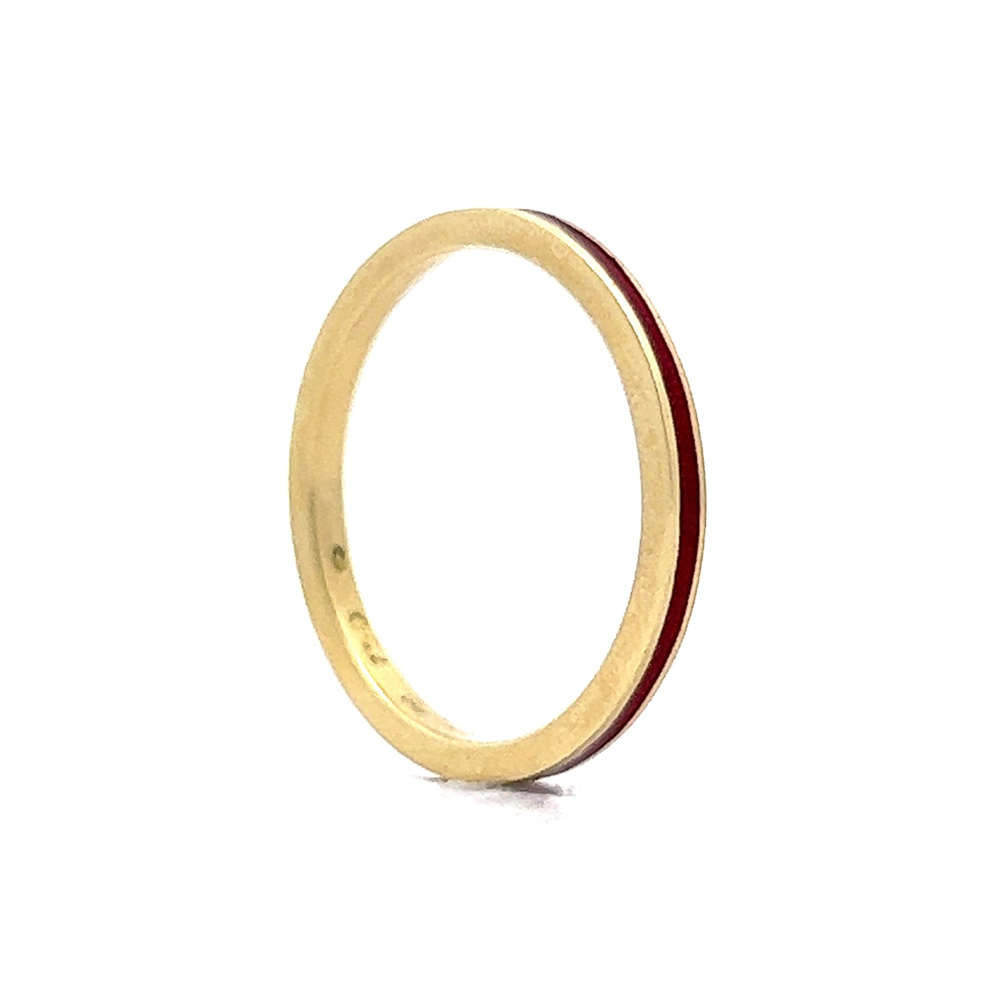 Hidalgo Red Enamel Stacking Band in 18k Yellow Gold