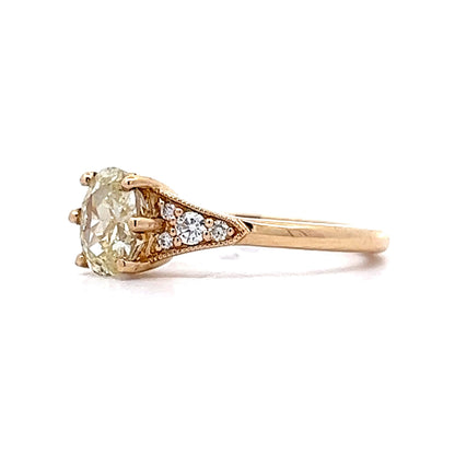 1.01 Oval Diamond Engagement Ring in 14k Yellow Gold
