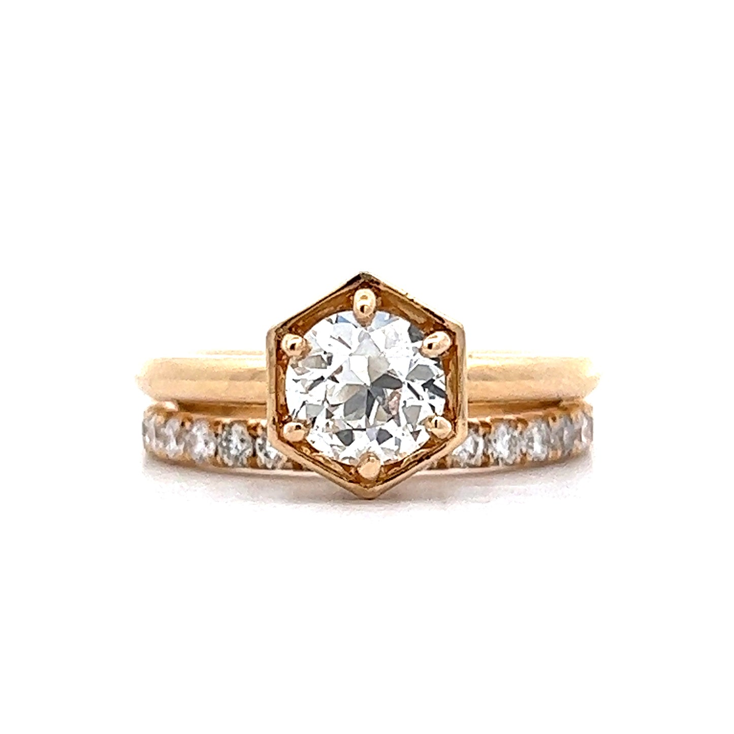 .91 Hidden Halo Diamond Engagement Ring in 14k Yellow Gold
