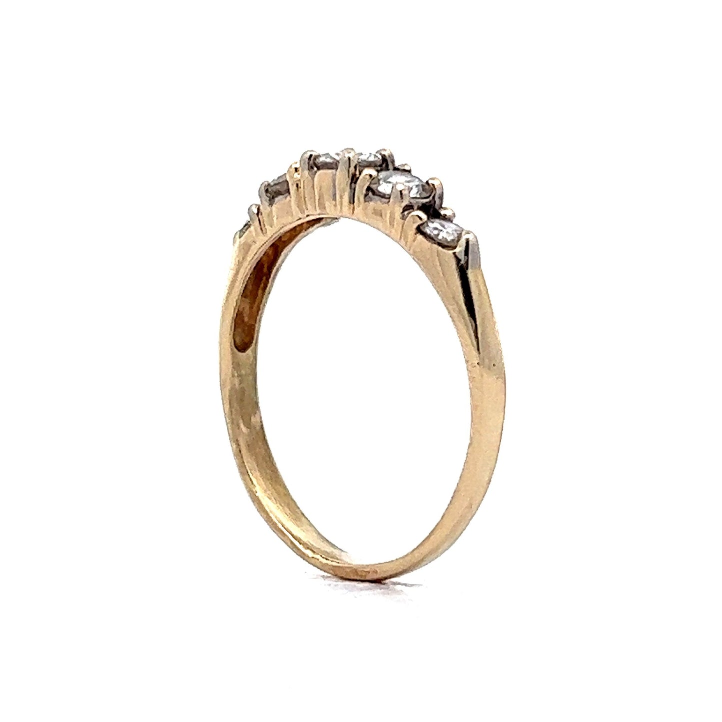 1960s Five Stone Diamond Wedding Band in 14k Yellow Gold