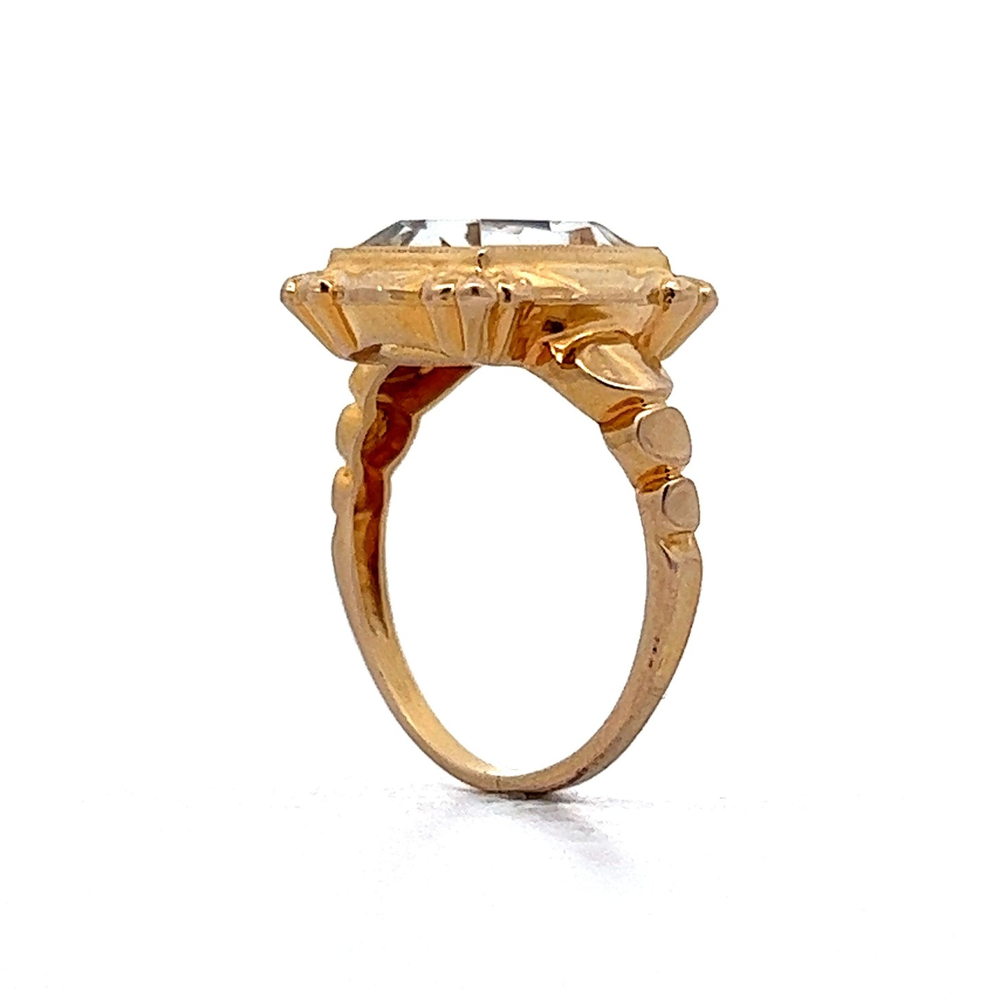 2.10 Vintage Art Deco Citrine Cocktail Ring in Yellow Gold