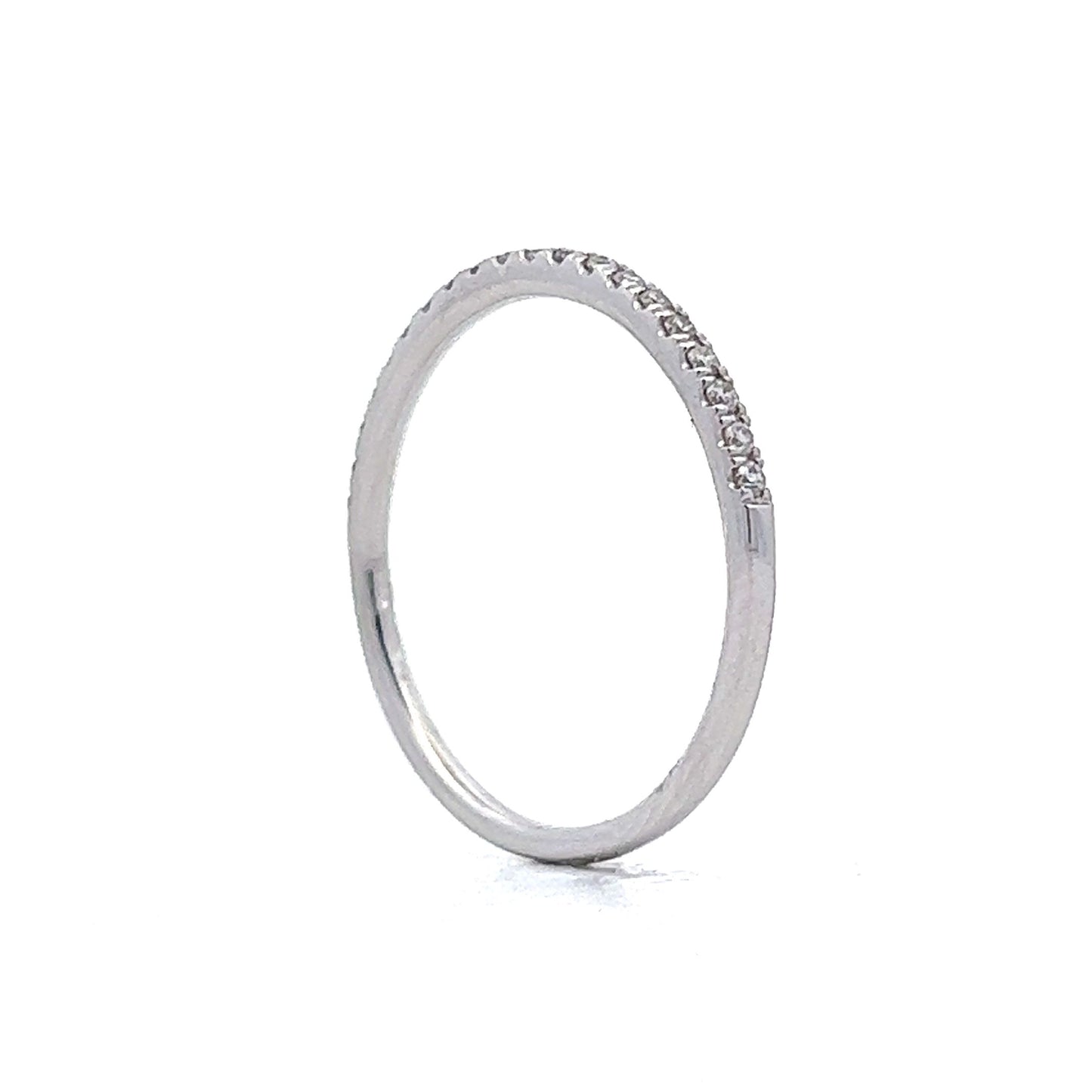 .14 Thin Diamond Wedding Band in 14k White Gold