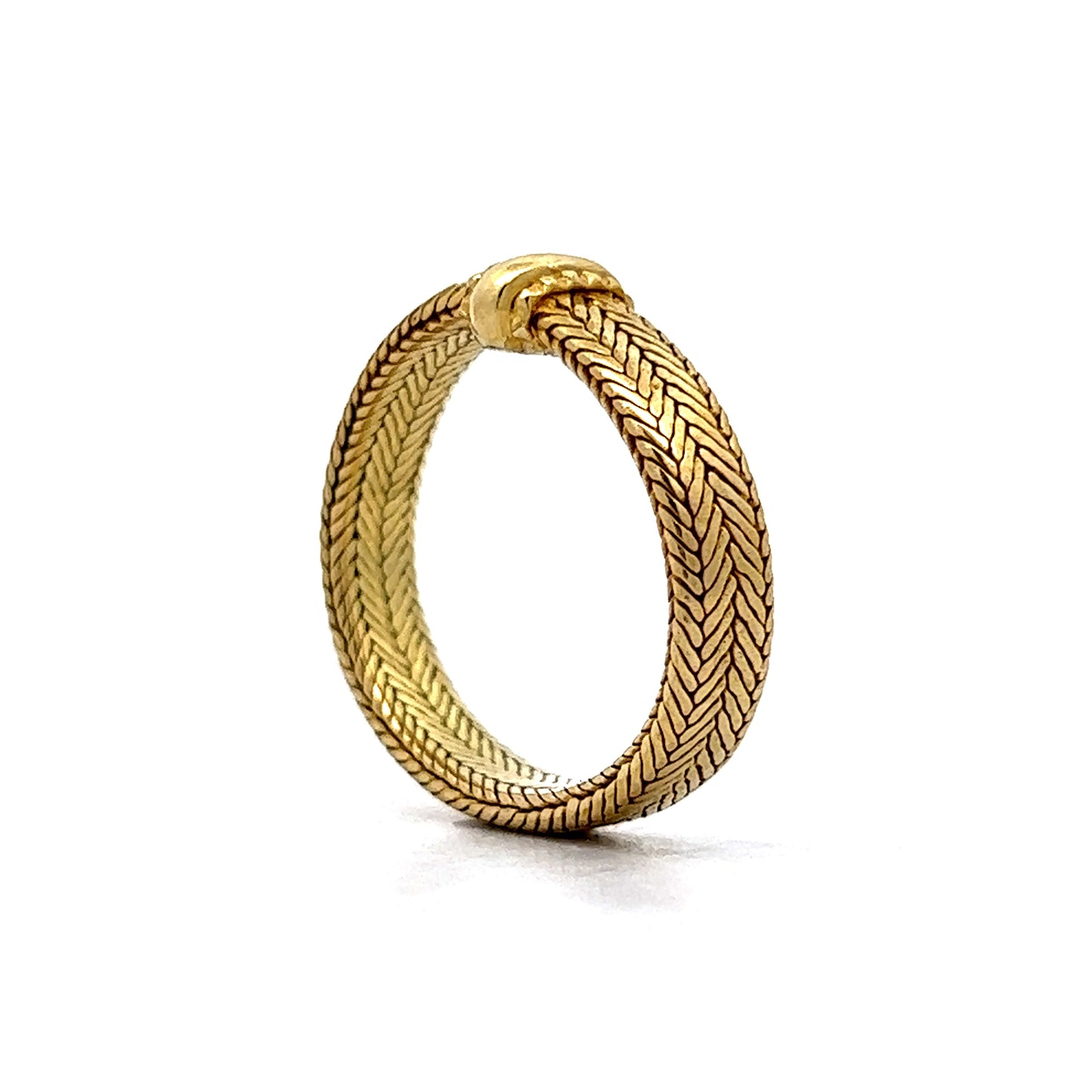 Flexible Herringbone Ring in 18k Yellow Gold