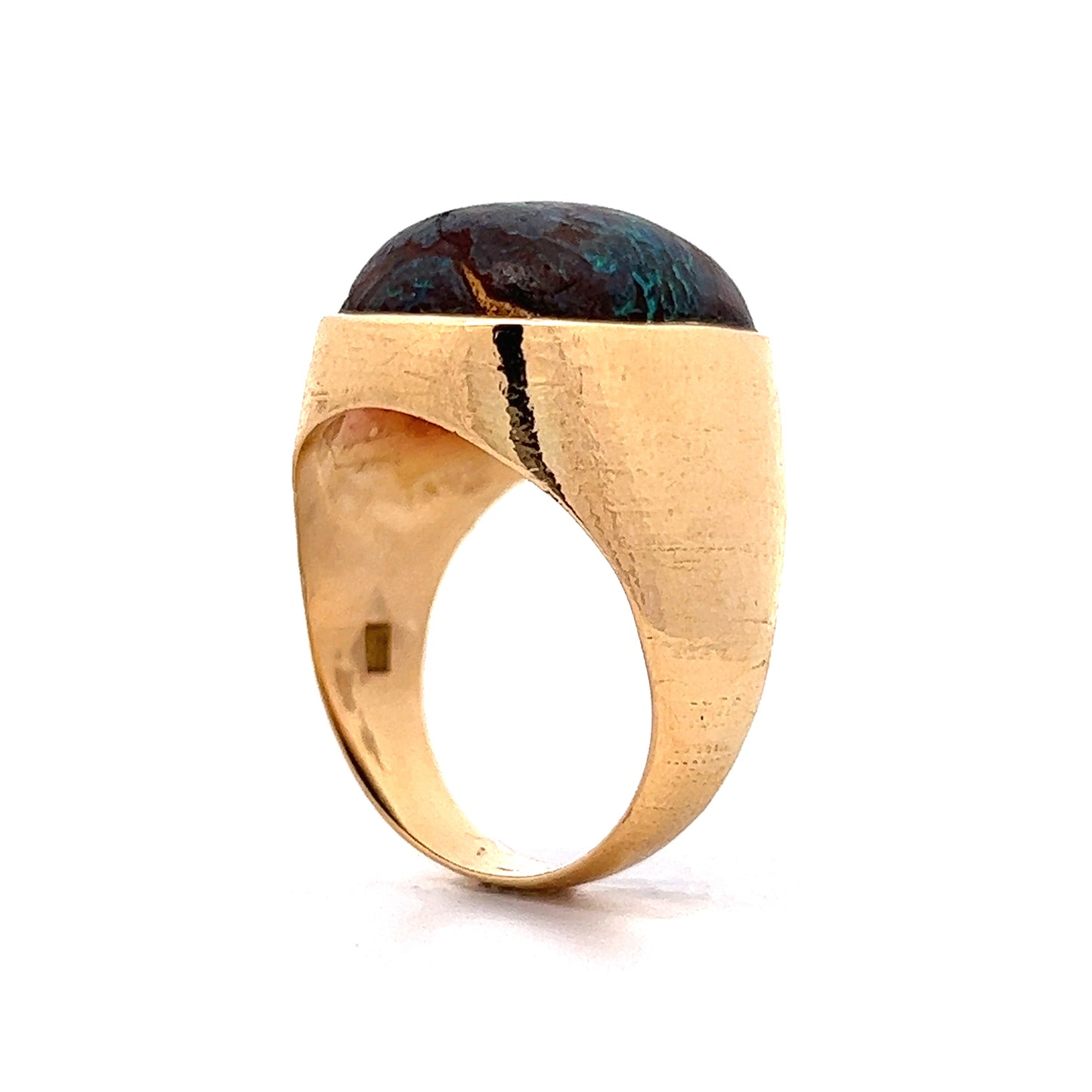 Vintage Men's Boulder Opal Ring in 18k Yellow Gold