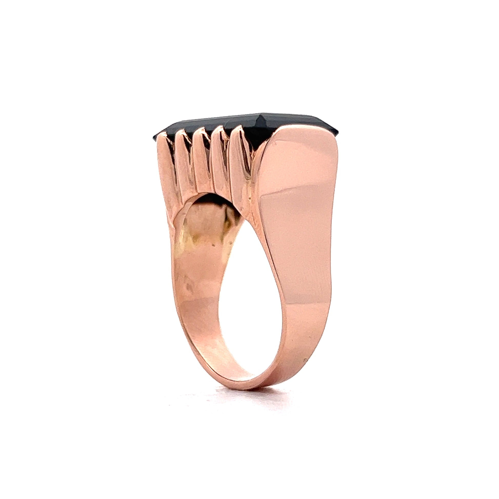 10.13 Emerald Cut Tourmaline Cocktail Ring in Rose Gold