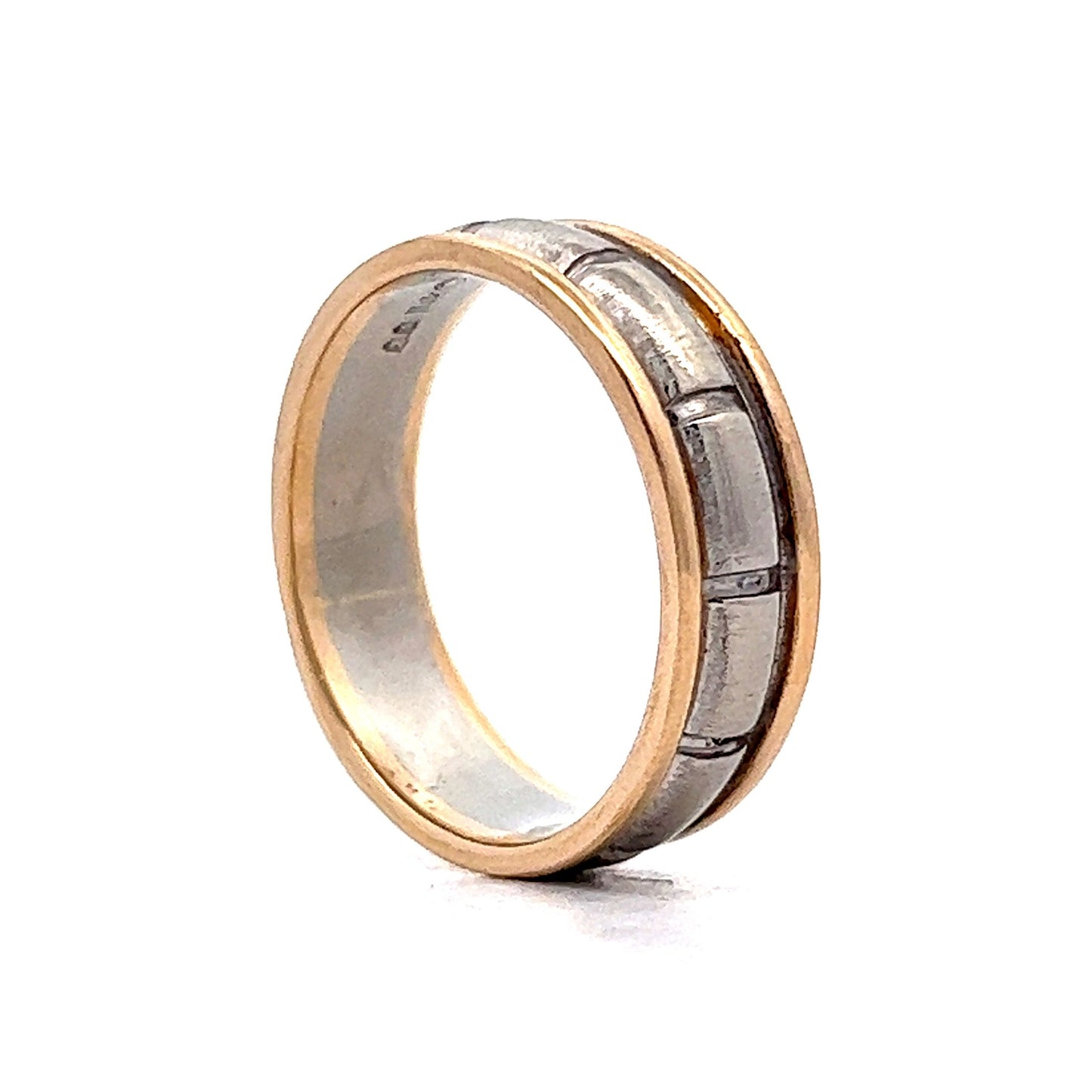 Vintage 1950s Men's Two-Tone Wedding Band in 14k