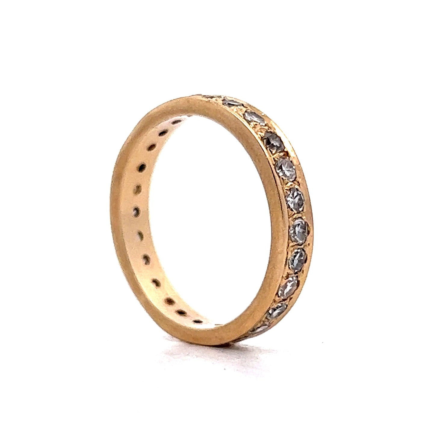 Vintage Diamond Eternity Wedding Band in 14k Yellow Gold